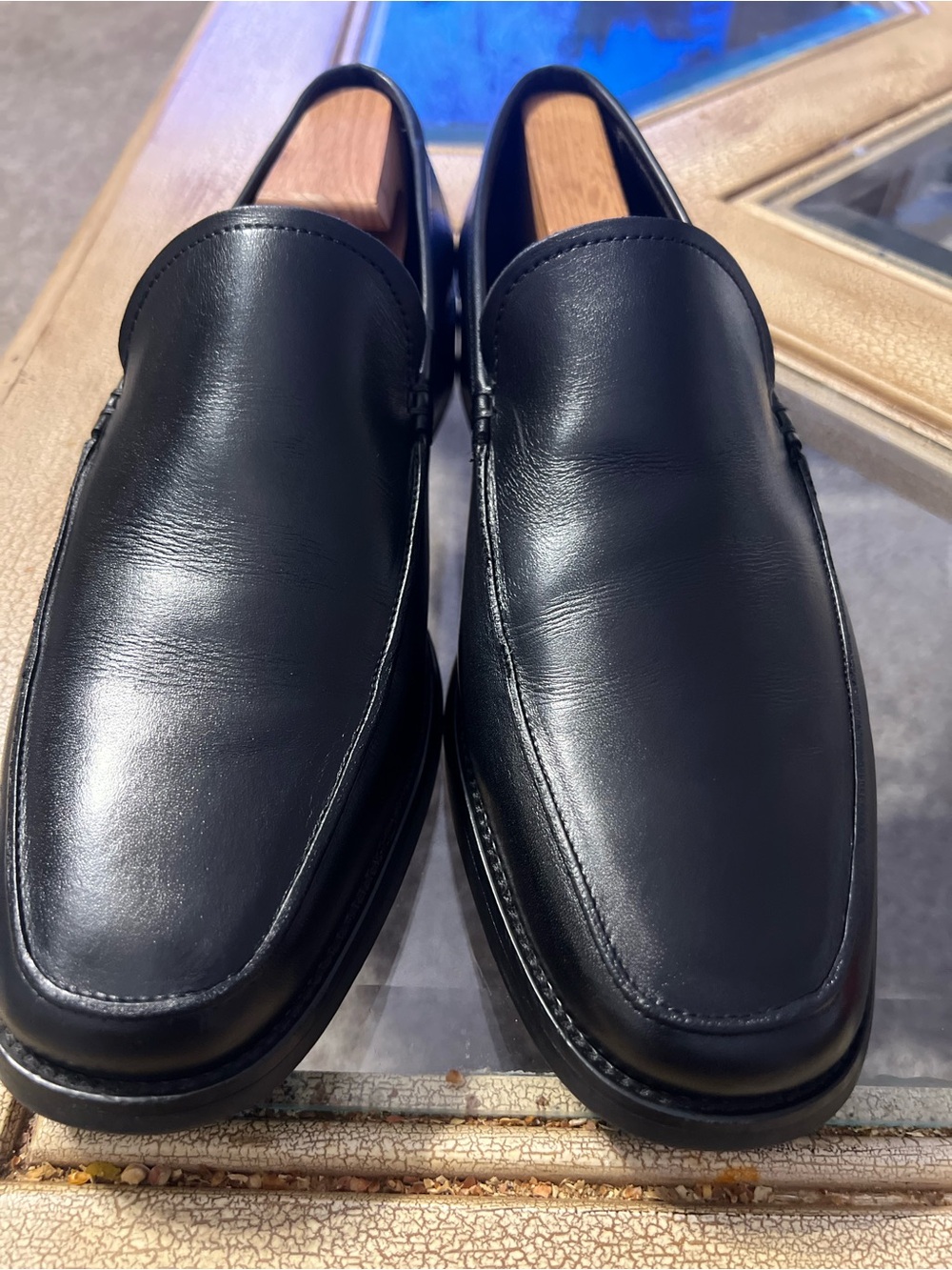 To Boot New York Adam Derrick Men's Black Leather Made in Italy Loafers 9